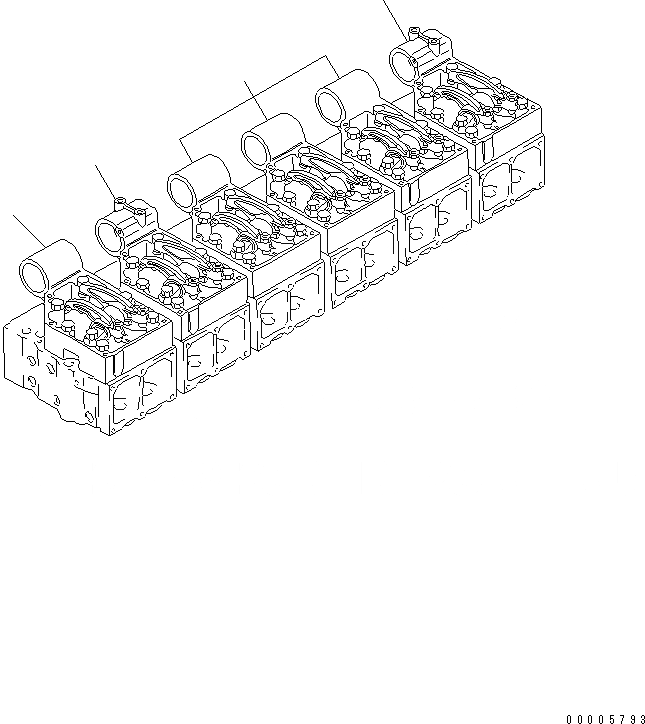 Схема запчастей Komatsu S6D170-1L-6D - КРЕПЛЕНИЕ КОРОМЫСЛА (ДЛЯ NO. И ЦИЛИНДР¤ С КОЖУХ BOSS)(№97-) ДВИГАТЕЛЬ