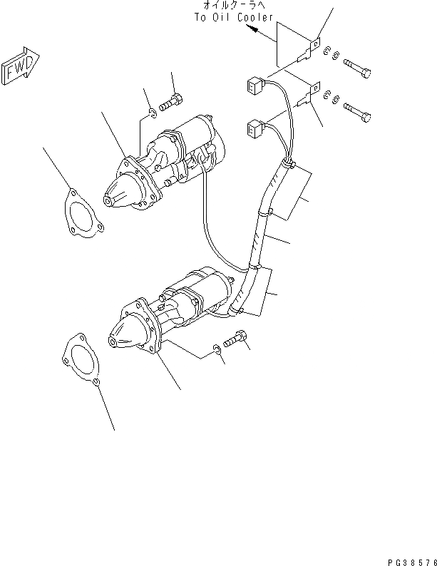 Схема запчастей Komatsu S6D170-1L-6D - КРЕПЛЕНИЕ СТАРТЕРА (KW)(№7-) ДВИГАТЕЛЬ