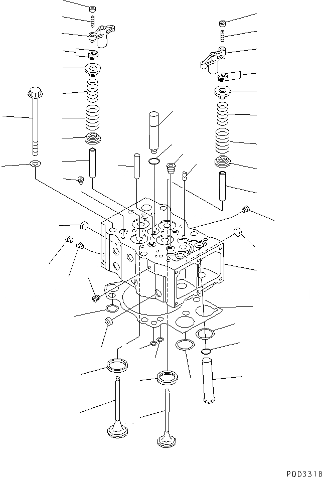 Схема запчастей Komatsu S6D170-1G-6A - ГОЛОВКА ЦИЛИНДРОВ(№-) ДВИГАТЕЛЬ