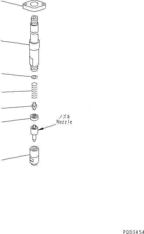Схема запчастей Komatsu S6D170-1G-6A - ДЕРЖАТЕЛЬ ФОРСУНКИ (ВНУТР. ЧАСТИ)(№77-) ДВИГАТЕЛЬ