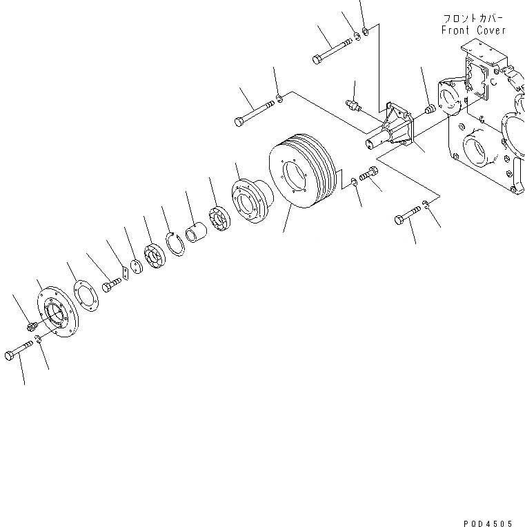 Схема запчастей Komatsu S6D170-1G-6W - ПРИВОД ВЕНТИЛЯТОРА (КРОМЕ ЯПОН.)(№7-) ДВИГАТЕЛЬ