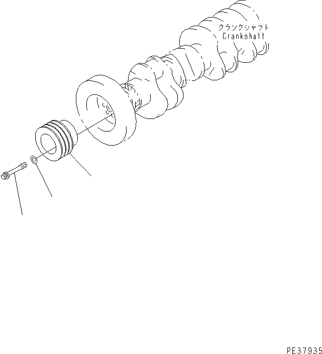 Схема запчастей Komatsu S6D170-1D-6A - ШКИВ КОЛЕНВАЛА (EC DYNAMIC SUPPRESSION СПЕЦ-Я.)(№8-87) ДВИГАТЕЛЬ