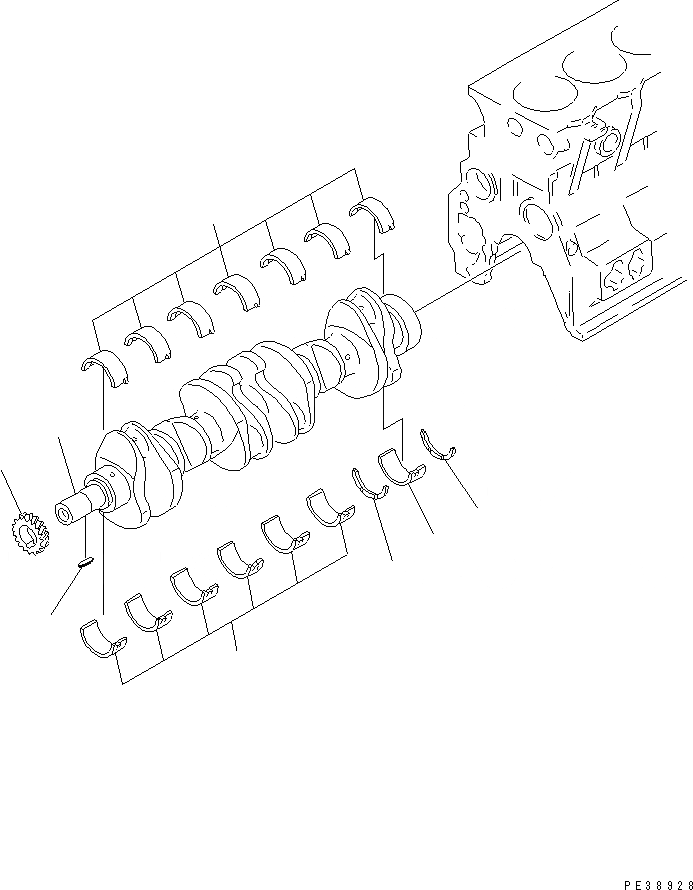 Схема запчастей Komatsu S6D95L-1MM-C - КОЛЕНВАЛ ДВИГАТЕЛЬ