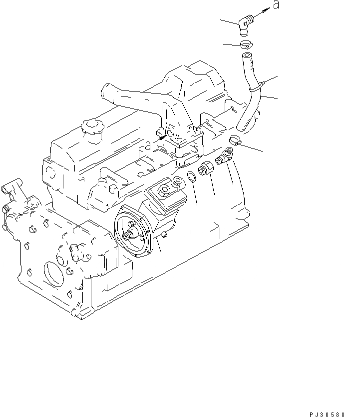 Схема запчастей Komatsu S6D95L-1D - КОМПРЕССОР И ТРУБЫ АКСЕССУАРЫ