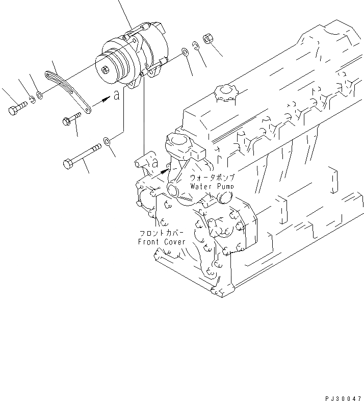 Схема запчастей Komatsu S6D95L-1W - ГЕНЕРАТОР И MOUTING (A) ЭЛЕКТРИКА