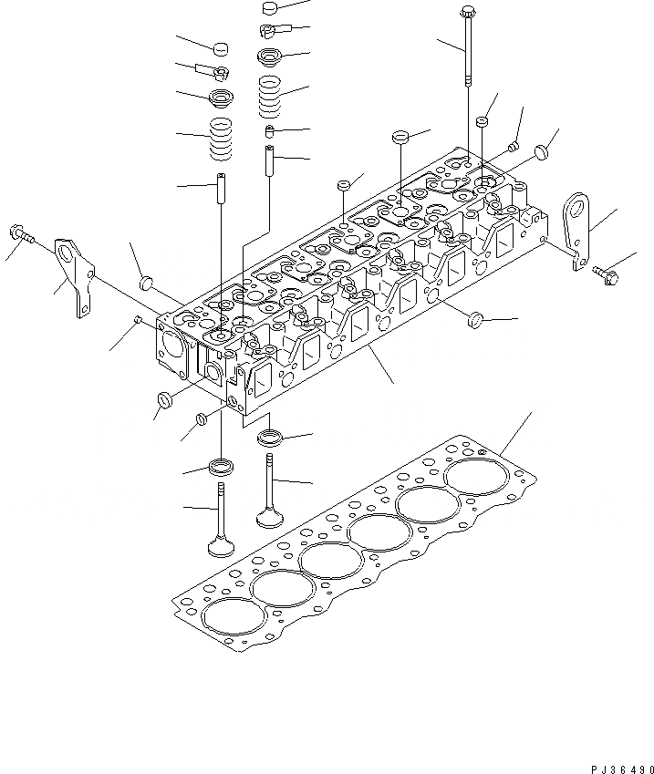 Схема запчастей Komatsu S6D95L-1GG - ГОЛОВКА ЦИЛИНДРОВ ГОЛОВКА ЦИЛИНДРОВ