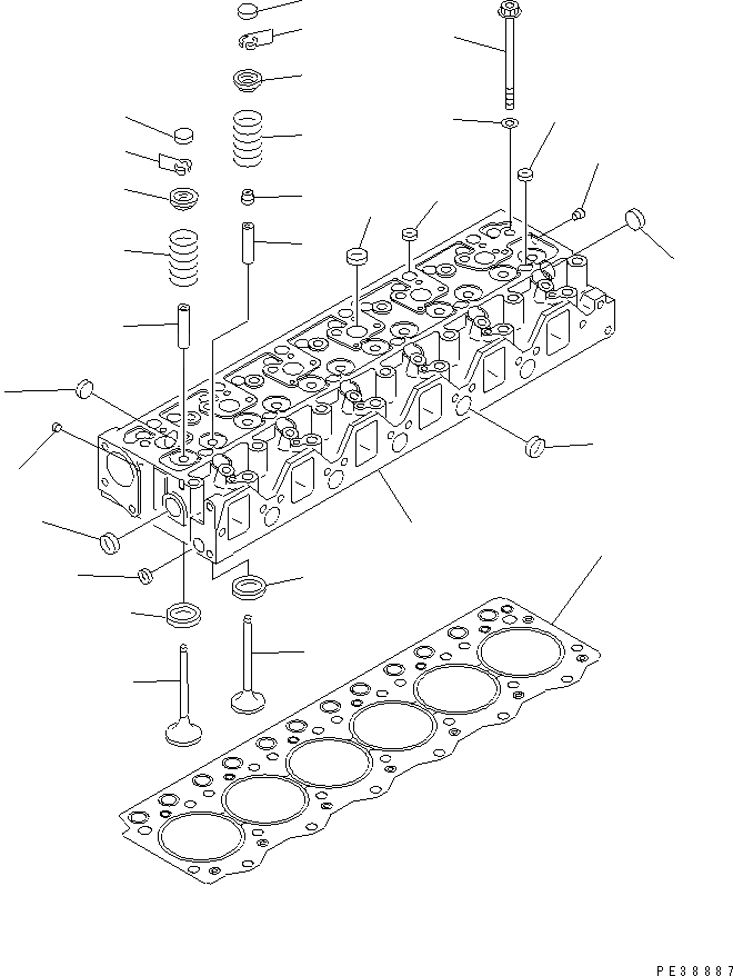 Схема запчастей Komatsu S6D95L-1NN - ГОЛОВКА ЦИЛИНДРОВ ДВИГАТЕЛЬ