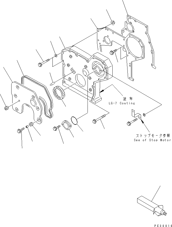 Схема запчастей Komatsu S6D95L-1NN - ПЕРЕДН. COVER ДВИГАТЕЛЬ