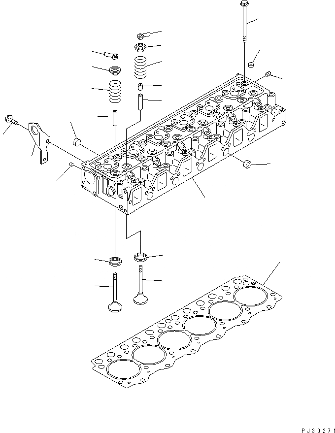 Схема запчастей Komatsu S6D95L-1M - ГОЛОВКА ЦИЛИНДРОВ ГОЛОВКА ЦИЛИНДРОВ