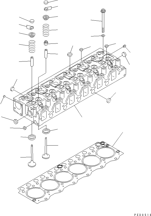 Схема запчастей Komatsu S6D95L-1SS - ГОЛОВКА ЦИЛИНДРОВ ДВИГАТЕЛЬ