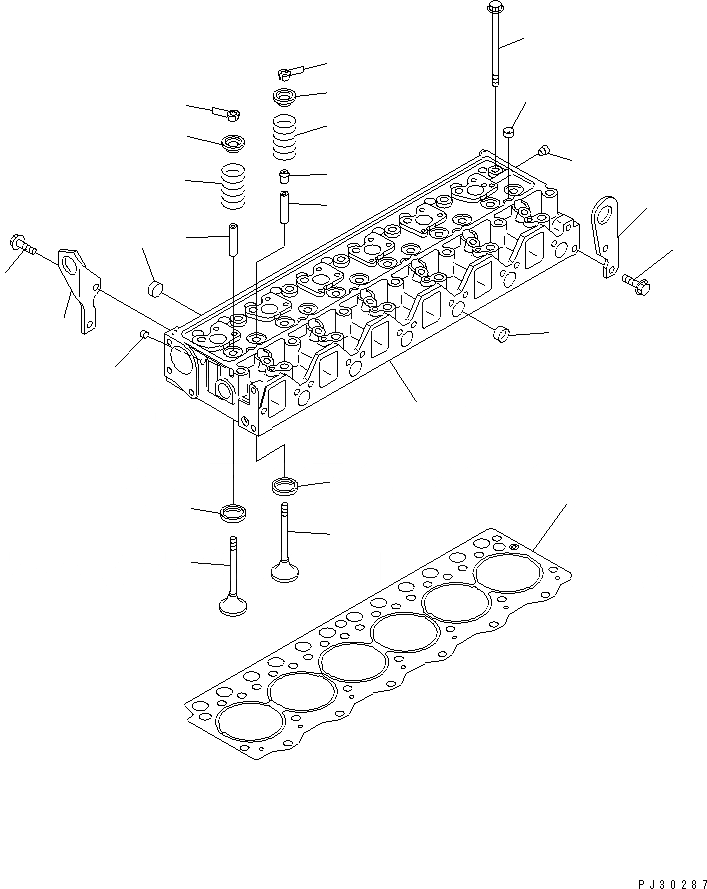 Схема запчастей Komatsu S6D95L-1G-B - ГОЛОВКА ЦИЛИНДРОВ ГОЛОВКА ЦИЛИНДРОВ