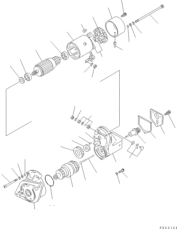 Схема запчастей Komatsu S6D95L-1LL - СТАРТЕР (.KW) (ВНУТР. ЧАСТИ) ДВИГАТЕЛЬ