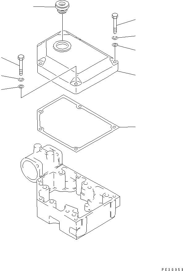 Схема запчастей Komatsu SA12V170-1D-E - КРЫШКА КОРОМЫСЛА(№-) ДВИГАТЕЛЬ