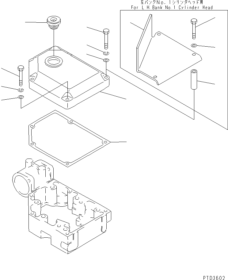 Схема запчастей Komatsu SA12V170-1D-E - КРЫШКА КОРОМЫСЛА(№-7) ДВИГАТЕЛЬ