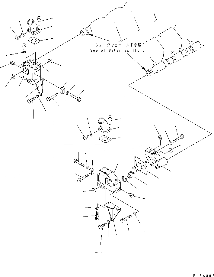 Схема запчастей Komatsu SA12V170-1D-E - ТЕРМОСТАТ(№9-) ДВИГАТЕЛЬ