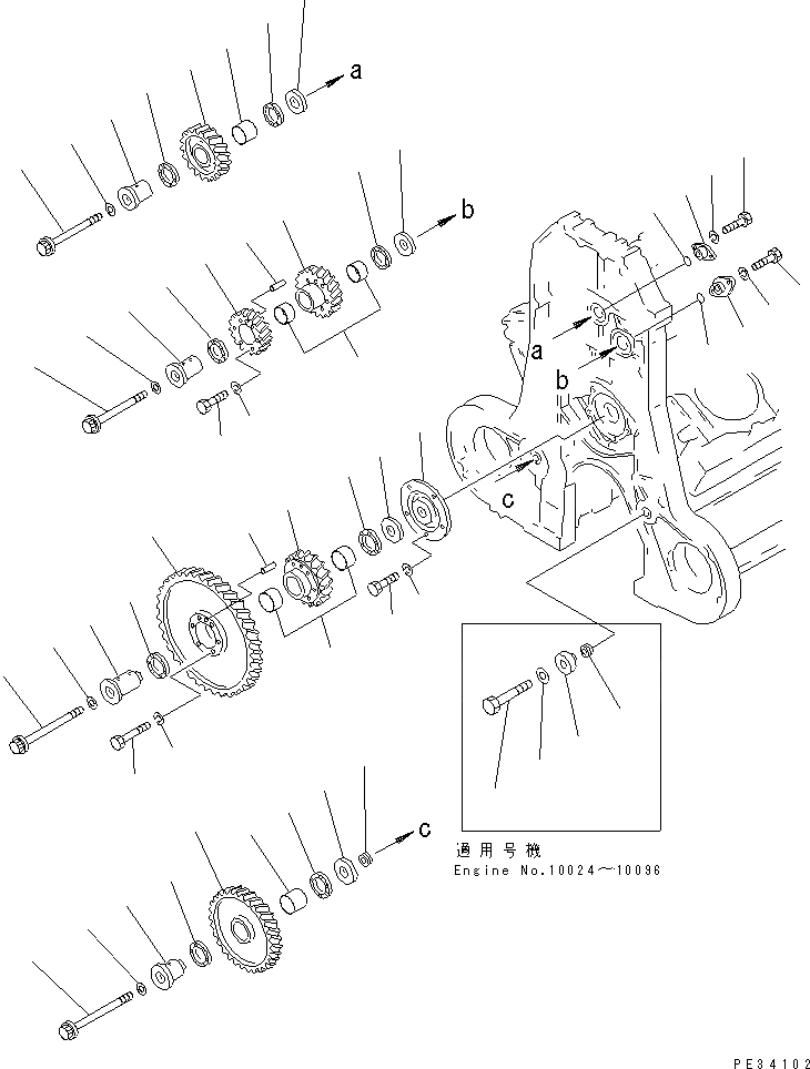 Схема запчастей Komatsu SA12V170-1D-E - TIMING ПРИВОД ДВИГАТЕЛЬ