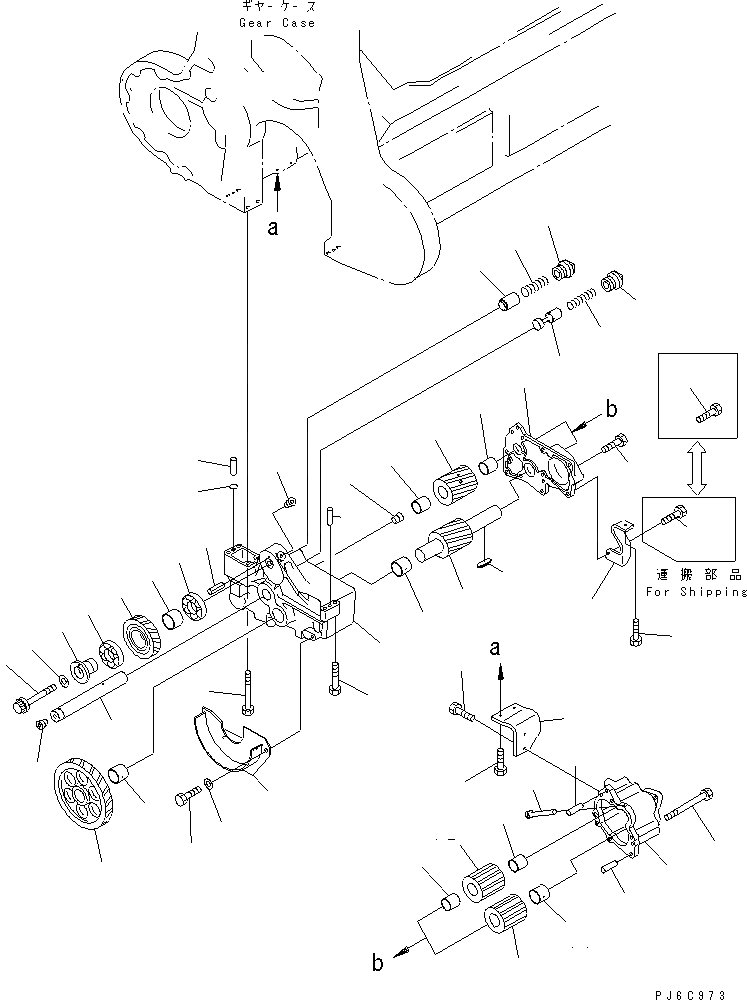 Схема запчастей Komatsu SA12V170-1D-E - МАСЛ. НАСОС(№-) ДВИГАТЕЛЬ