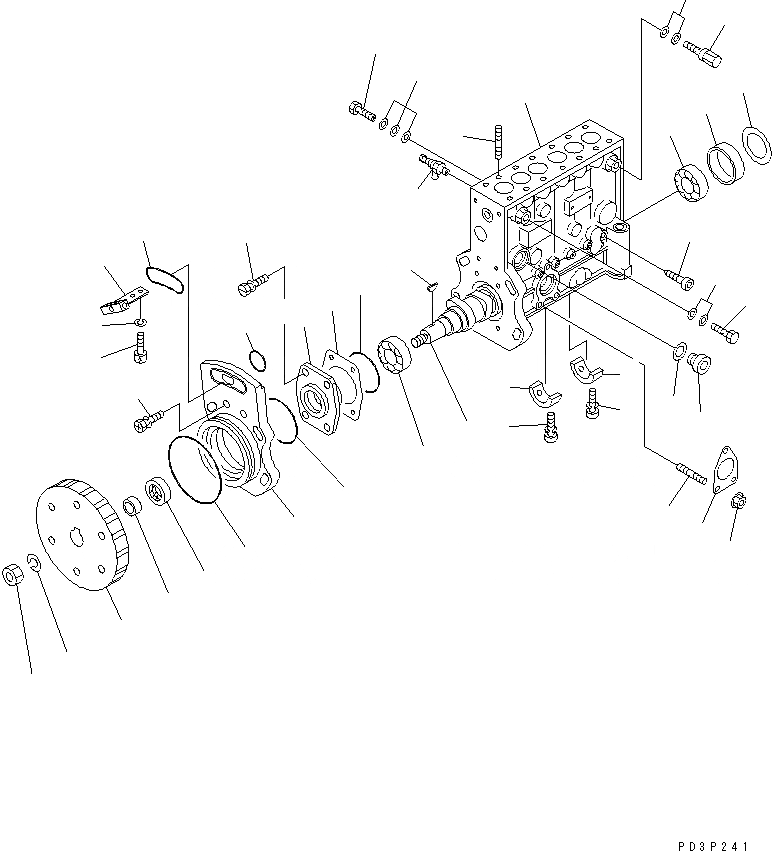 Схема запчастей Komatsu SA12V170-1D-E - ТОПЛ. НАСОС (НАСОС¤ ЛЕВ.) (/) (ВНУТР. ЧАСТИ)(№97-) ДВИГАТЕЛЬ