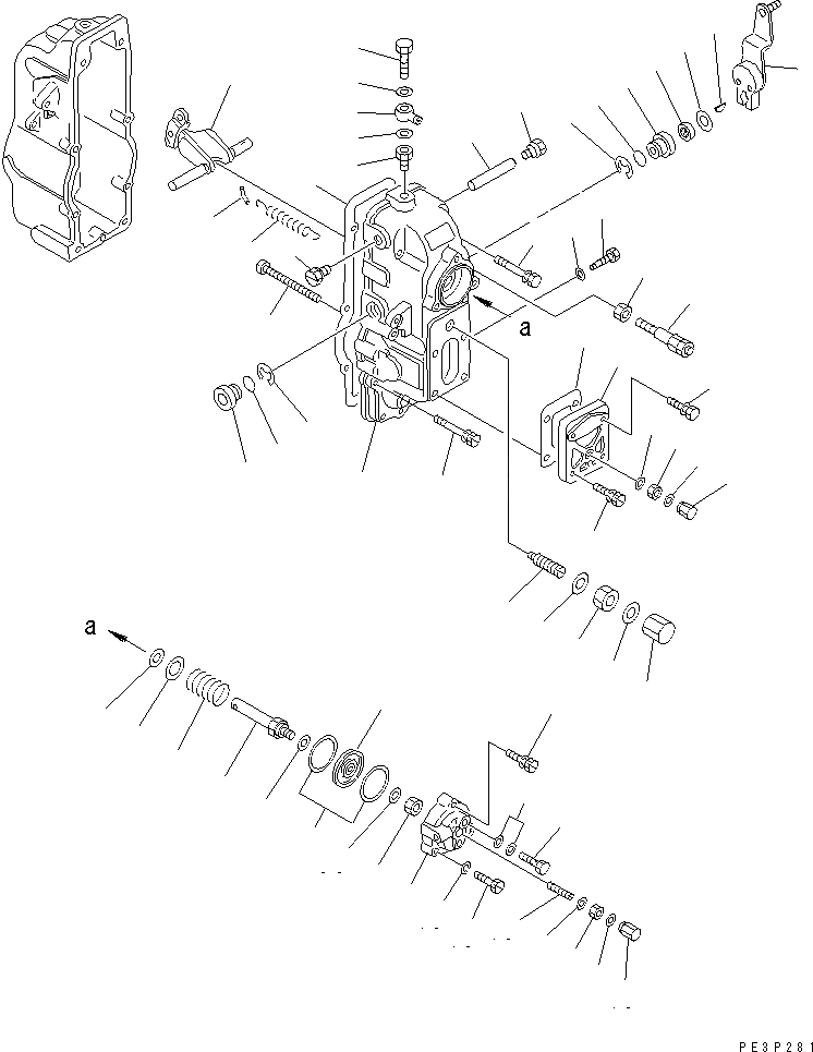 Схема запчастей Komatsu SA12V170-1D-E - ТОПЛ. НАСОС (РЕГУЛЯТОР¤ ЛЕВ.) (/) (ВНУТР. ЧАСТИ)(№97-) ДВИГАТЕЛЬ