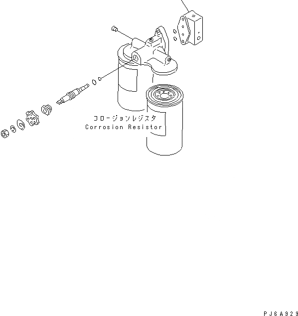 Схема запчастей Komatsu SA12V170-1D-E - АНТИКОРРОЗ. ЭЛЕМЕНТ КОРПУС(№8-) ДВИГАТЕЛЬ