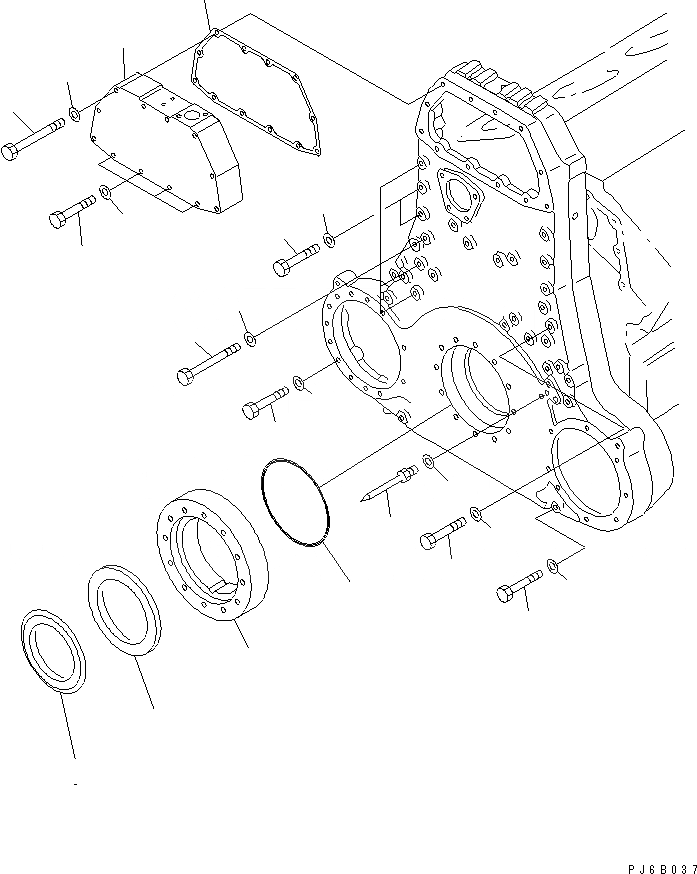 Схема запчастей Komatsu SA12V170E-2A - КОРПУС ШЕСТЕРЕНН. ПЕРЕДАЧИ КРЫШКАКРЕПЛЕНИЕ ДВИГАТЕЛЬ