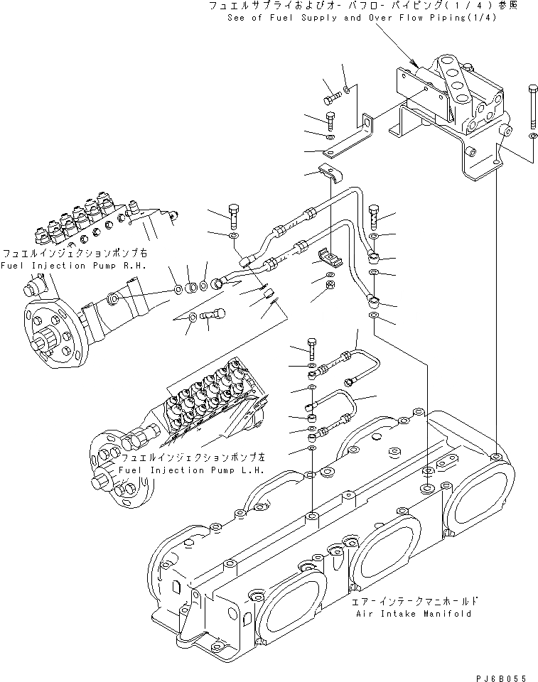 Схема запчастей Komatsu SA12V170E-2A - ТОПЛ. НАСОС МАСЛОПРОВОДЯЩАЯ ЛИНИЯ ДВИГАТЕЛЬ