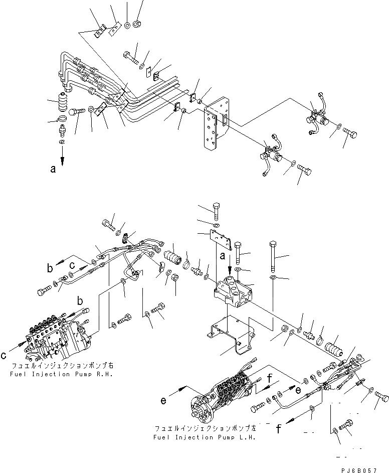 Схема запчастей Komatsu SA12V170E-2A - ТОПЛИВН. ПОДАЮЩ. И OVER ПОТОК ТРУБЫ (/) ДВИГАТЕЛЬ