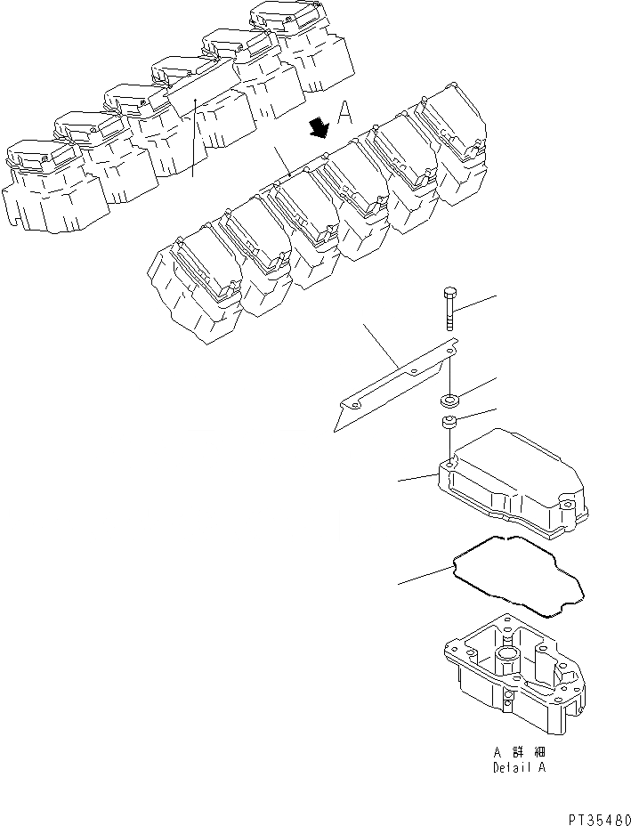 Схема запчастей Komatsu SA12V140-1C - КРЫШКА КОРОМЫСЛА(№-98) ГОЛОВКА ЦИЛИНДРОВ