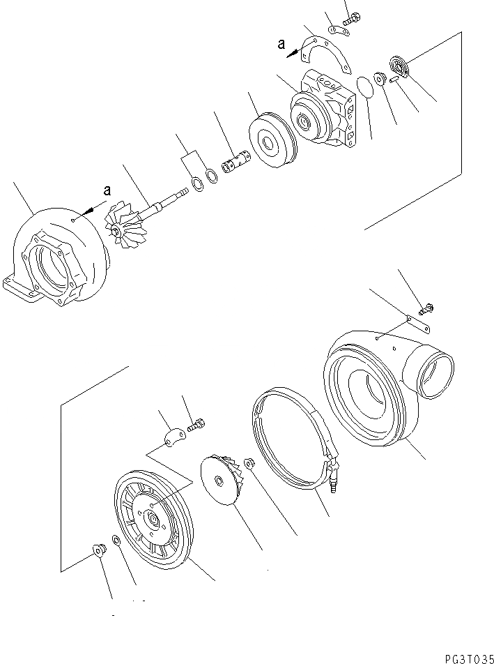 Схема запчастей Komatsu SA12V140-1C - ТУРБОНАГНЕТАТЕЛЬ (ВНУТР. ЧАСТИ)(№7-) ГОЛОВКА ЦИЛИНДРОВ