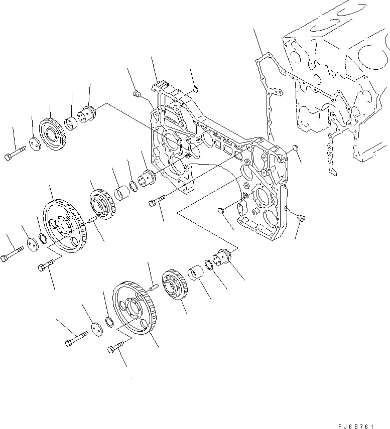 Схема запчастей Komatsu SA12V140-1C - КОРПУС ШЕСТЕРЕНН. ПЕРЕДАЧИ И ПРИВОД (ЭЛЕКТР. РЕГУЛЯТОР СПЕЦ-Я.)(№-) БЛОК ЦИЛИНДРОВ