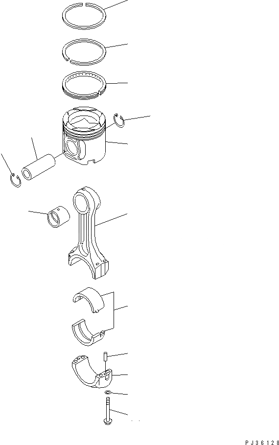 Схема запчастей Komatsu SA12V140-1C - ПОРШЕНЬ И ШАТУН(№-) БЛОК ЦИЛИНДРОВ