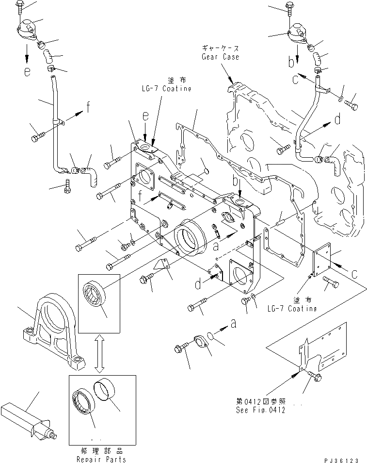 Схема запчастей Komatsu SA12V140-1D - ПЕРЕДН. КРЫШКА(СПЕЦ-Я С МЕХАНИЧ. РЕГУЛИР.)(№-9) БЛОК ЦИЛИНДРОВ