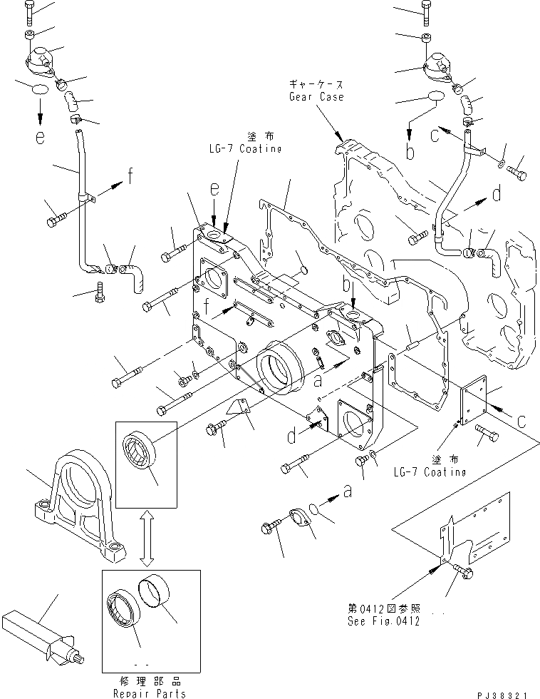 Схема запчастей Komatsu SA12V140-1D - ПЕРЕДН. КРЫШКА(СПЕЦ-Я С МЕХАНИЧ. РЕГУЛИР.)(№9-7) БЛОК ЦИЛИНДРОВ