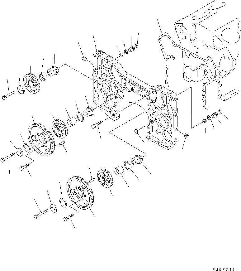 Схема запчастей Komatsu SA12V140-1D - КОРПУС ШЕСТЕРЕНН. ПЕРЕДАЧИ И ПРИВОД (СПЕЦ-Я С МЕХАНИЧ. РЕГУЛИР.)(№-) БЛОК ЦИЛИНДРОВ