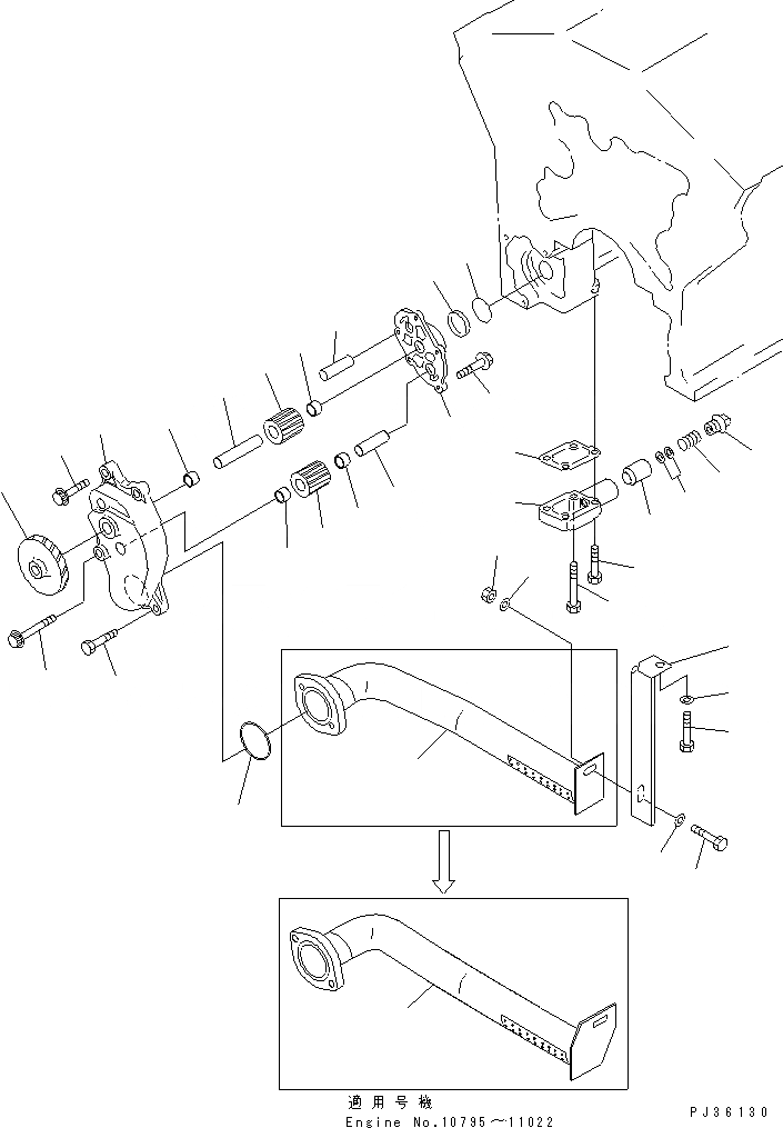 Схема запчастей Komatsu SA12V140-1D - СМАЗЫВ. НАСОС И ВСАСЫВ. PIPE(№-) СИСТЕМА СМАЗКИ МАСЛ. СИСТЕМА