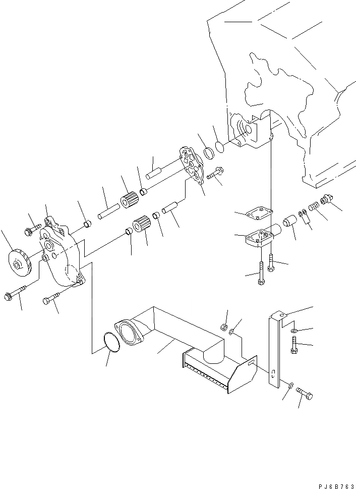 Схема запчастей Komatsu SA12V140-1D - СМАЗЫВ. НАСОС И ВСАСЫВ. PIPE(№-) СИСТЕМА СМАЗКИ МАСЛ. СИСТЕМА