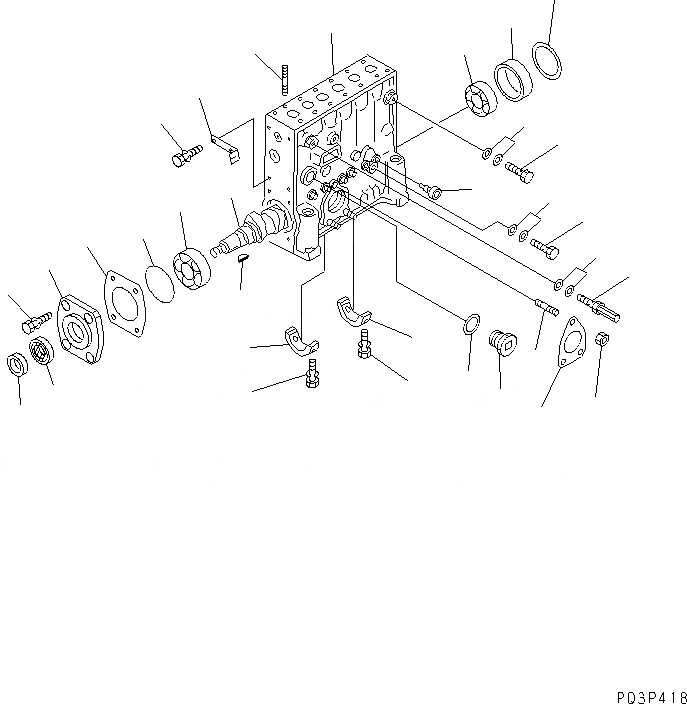 Схема запчастей Komatsu SA12V140-1D - ТОПЛ. НАСОС (НАСОС ЛЕВ.) (/) (СПЕЦ-Я С МЕХАНИЧ. РЕГУЛИР.) (ВНУТР. ЧАСТИ)(№9-) ТОПЛИВН. СИСТЕМА