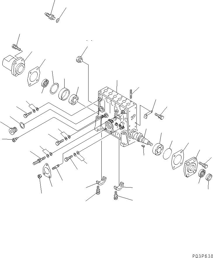 Схема запчастей Komatsu SA12V140-1D - ТОПЛ. НАСОС (НАСОС ПРАВ.) (/) (СПЕЦ-Я С МЕХАНИЧ. РЕГУЛИР.) (ВНУТР. ЧАСТИ)(№-8) ТОПЛИВН. СИСТЕМА