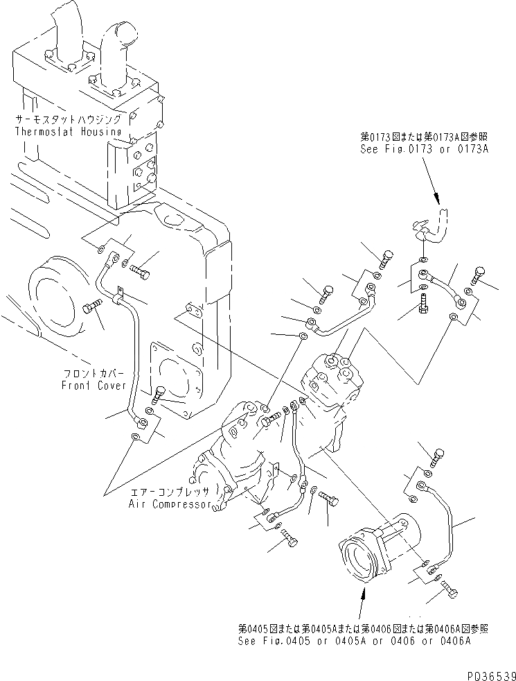 Схема запчастей Komatsu SA12V140-1D - ЛИНИЯ КОМПРЕССОРА (/) АКСЕССУАРЫ