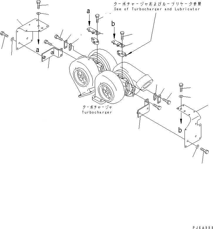 Схема запчастей Komatsu SA12V140-1E-47 - ТУРБОНАГНЕТАТЕЛЬ ЗАЩИТН. COVER(№88-) ДВИГАТЕЛЬ