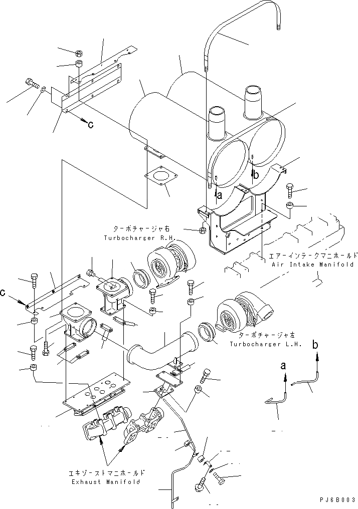 Схема запчастей Komatsu SA12V140-1E-47 - ГЛУШИТЕЛЬ (ДЛЯ REGULATION OF EC)(№88-) ДВИГАТЕЛЬ