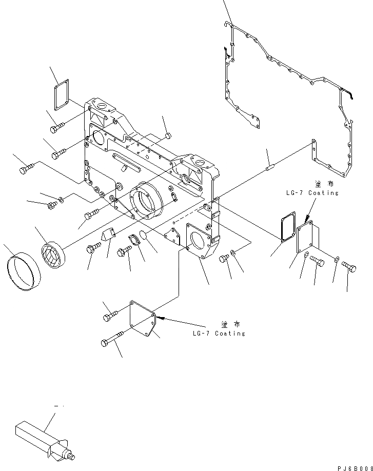 Схема запчастей Komatsu SA12V140-1E-47 - ПЕРЕДН. COVER(№-) ДВИГАТЕЛЬ