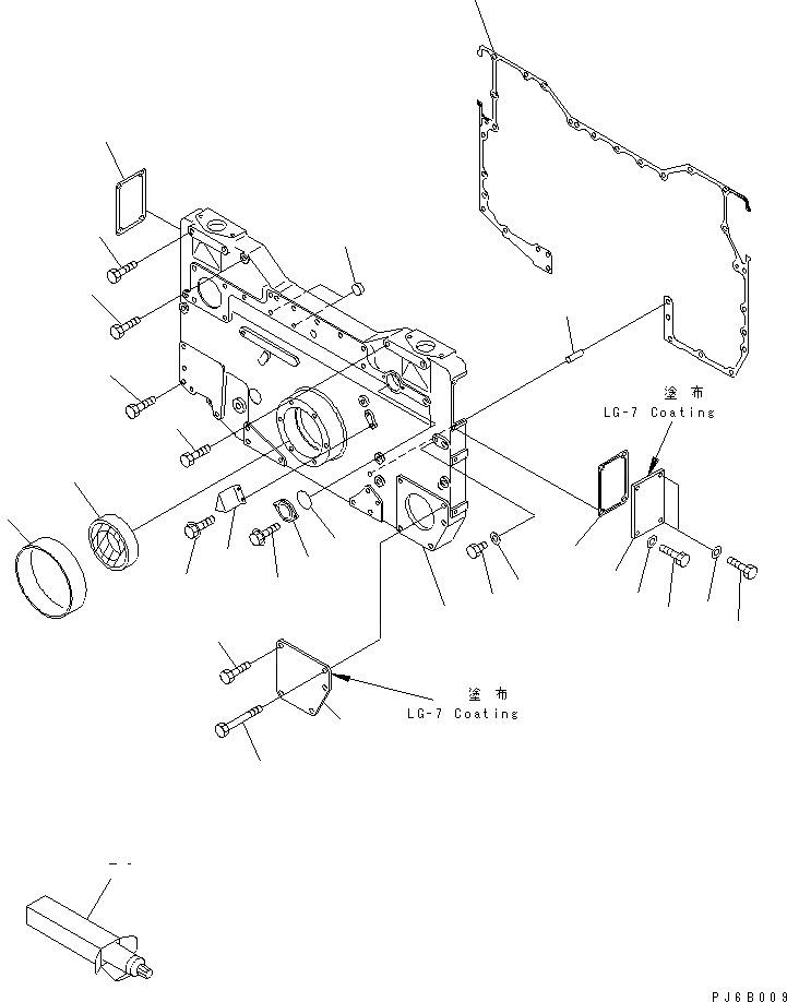 Схема запчастей Komatsu SA12V140-1E-47 - ПЕРЕДН. COVER(№-9) ДВИГАТЕЛЬ