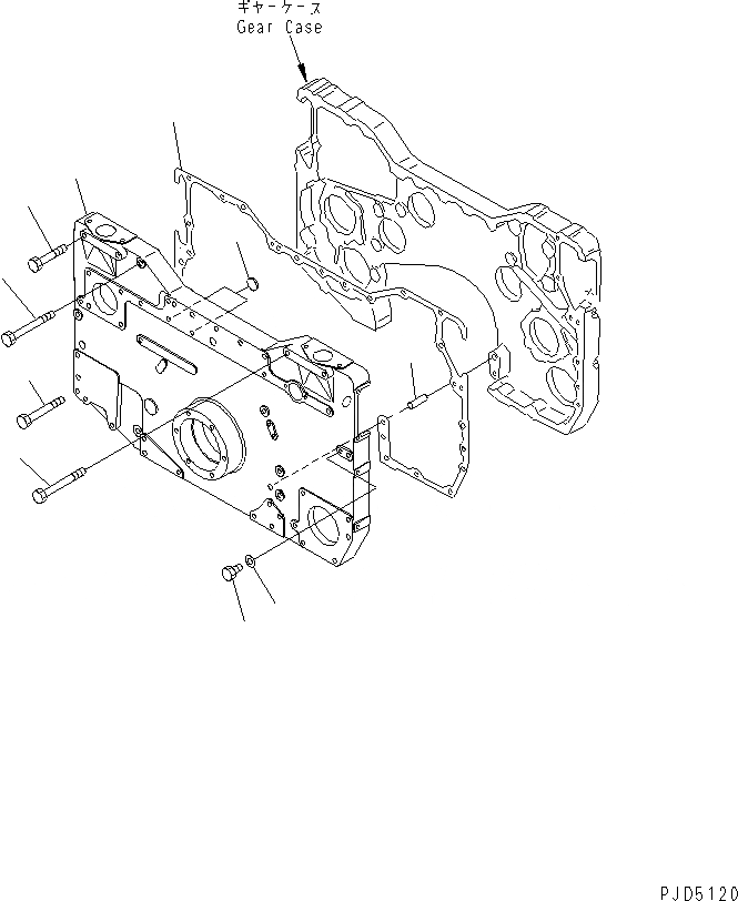 Схема запчастей Komatsu SA12V140-1E-47 - ПЕРЕДН. COVER(№89-) ДВИГАТЕЛЬ