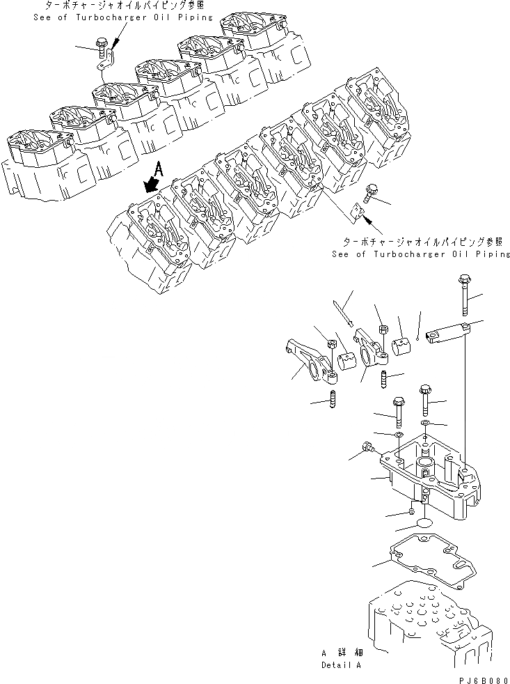 Схема запчастей Komatsu SA12V140-1E-47 - КОРОМЫСЛО И КОЖУХ(№7-78) ДВИГАТЕЛЬ