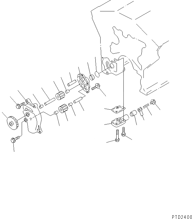 Схема запчастей Komatsu SA12V140-1E-47 - МАСЛ. НАСОС(№-) ДВИГАТЕЛЬ