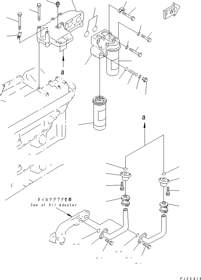 Схема запчастей Komatsu SA12V140-1E-47 - МАСЛ. ФИЛЬТР(№-9) ДВИГАТЕЛЬ