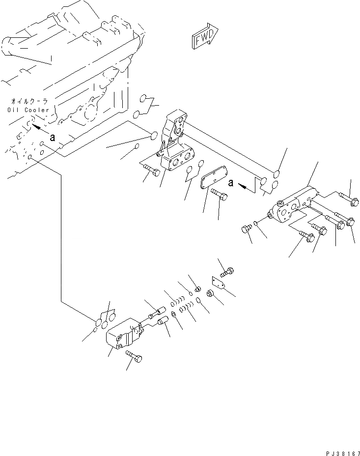 Схема запчастей Komatsu SA12V140-1E-47 - МАСЛ. АДАПТЕР(№9-) ДВИГАТЕЛЬ