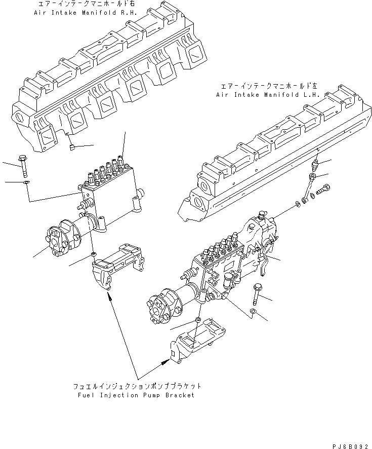 Схема запчастей Komatsu SA12V140-1E-47 - КРЕПЛЕНИЕ ТОПЛ. НАСОСА(№-) ДВИГАТЕЛЬ