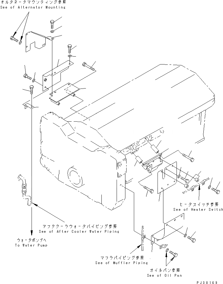 Схема запчастей Komatsu SA12V140-1E-47 - ЗАЩИТА (ПРИВОД ТОПЛ. НАСОСА)(№-8) ДВИГАТЕЛЬ